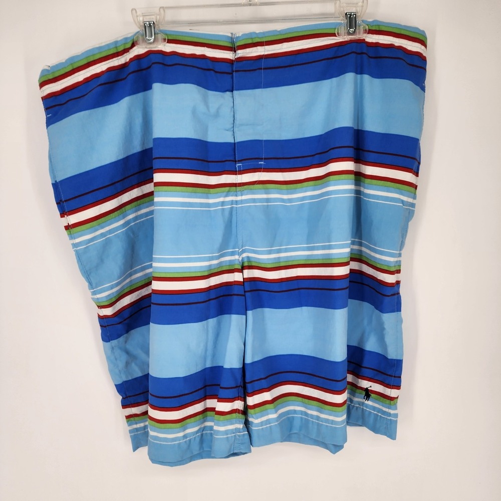 Vintage Polo Ralph‎ Lauren Swim Trunks Mens XXL W40 Beach Striped Colorful 9"